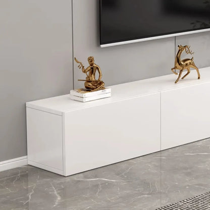 Meuble TV rectangulaire en bois blanc de 71 pouces avec rangement