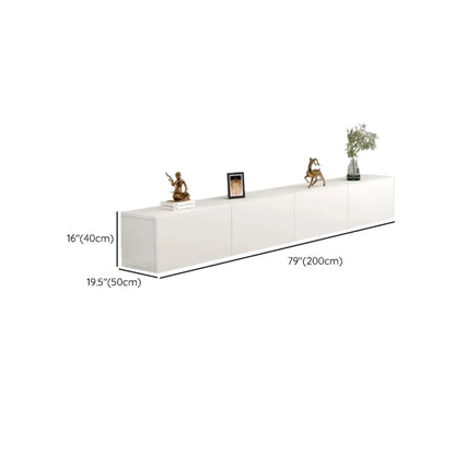 Meuble TV rectangulaire en bois blanc de 71 pouces avec rangement