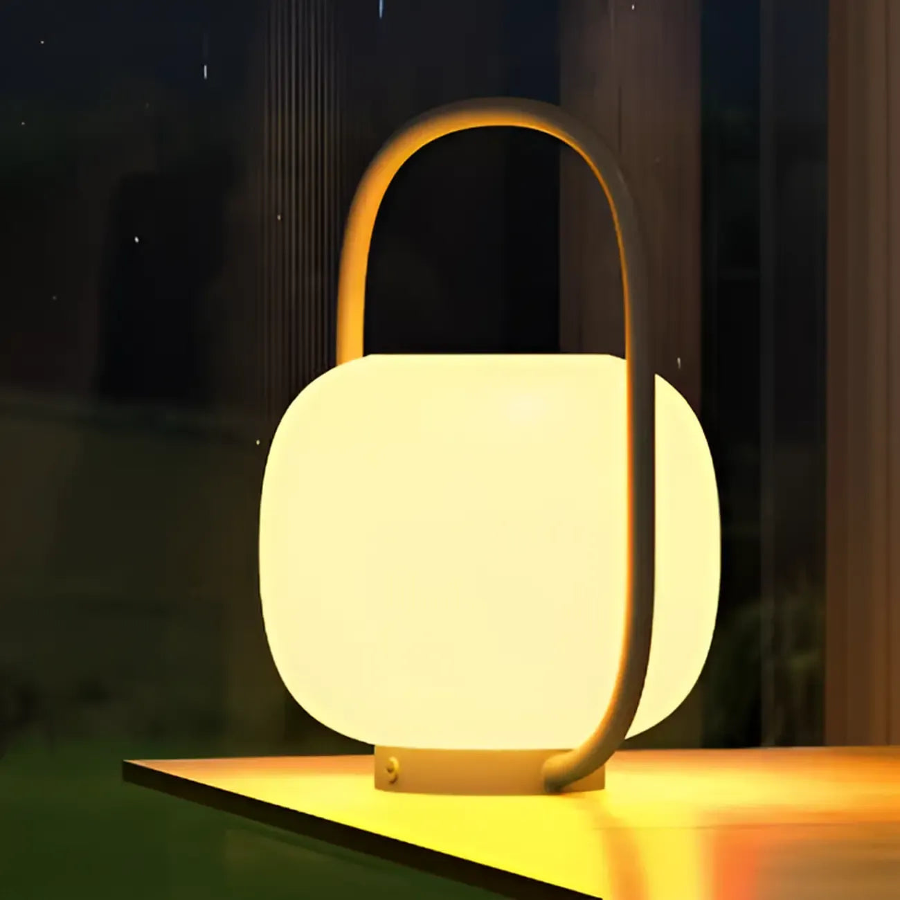 Lampes solaires d'extérieur à poignée, tambour, métal blanc, lumière chaude