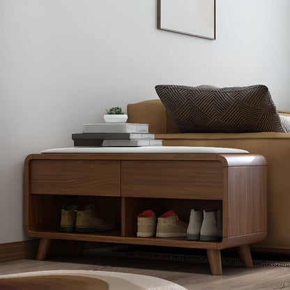 Armoire à chaussures d'entrée traditionnelle en noyer