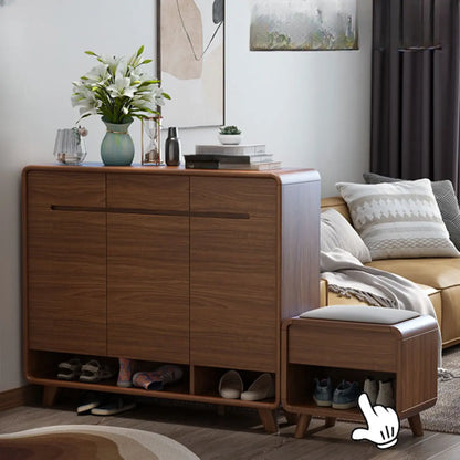 Armoire à chaussures d'entrée traditionnelle en noyer