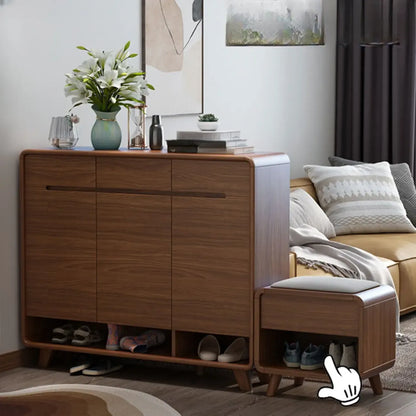 Armoire à chaussures d'entrée traditionnelle en noyer