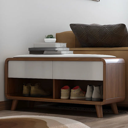 Armoire à chaussures d'entrée traditionnelle en noyer