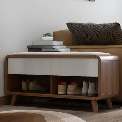 Armoire à chaussures d'entrée traditionnelle en noyer