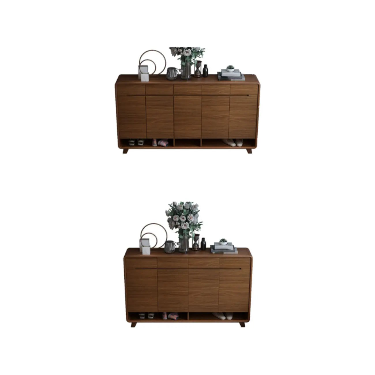 Armoire à chaussures d'entrée traditionnelle en noyer