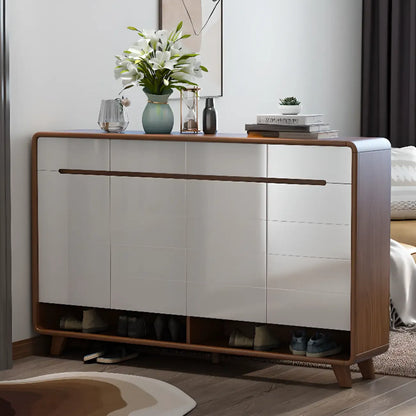 Armoire à chaussures d'entrée traditionnelle en noyer