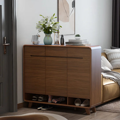 Armoire à chaussures d'entrée traditionnelle en noyer