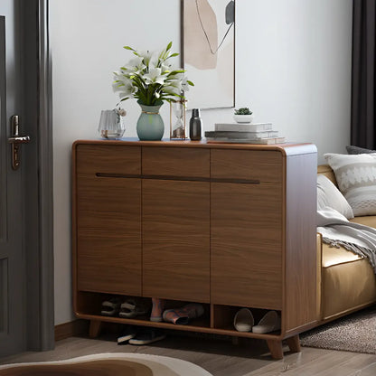 Armoire à chaussures d'entrée traditionnelle en noyer