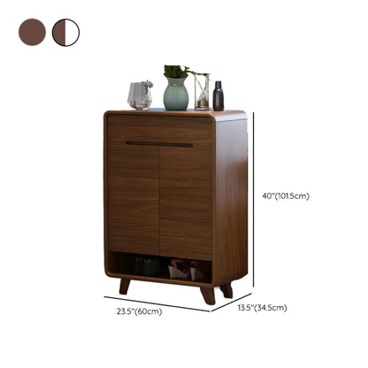 Armoire à chaussures d'entrée traditionnelle en noyer