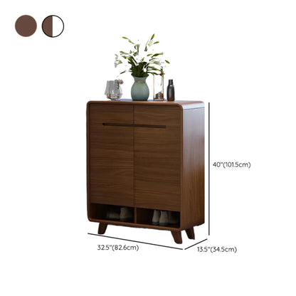 Armoire à chaussures d'entrée traditionnelle en noyer