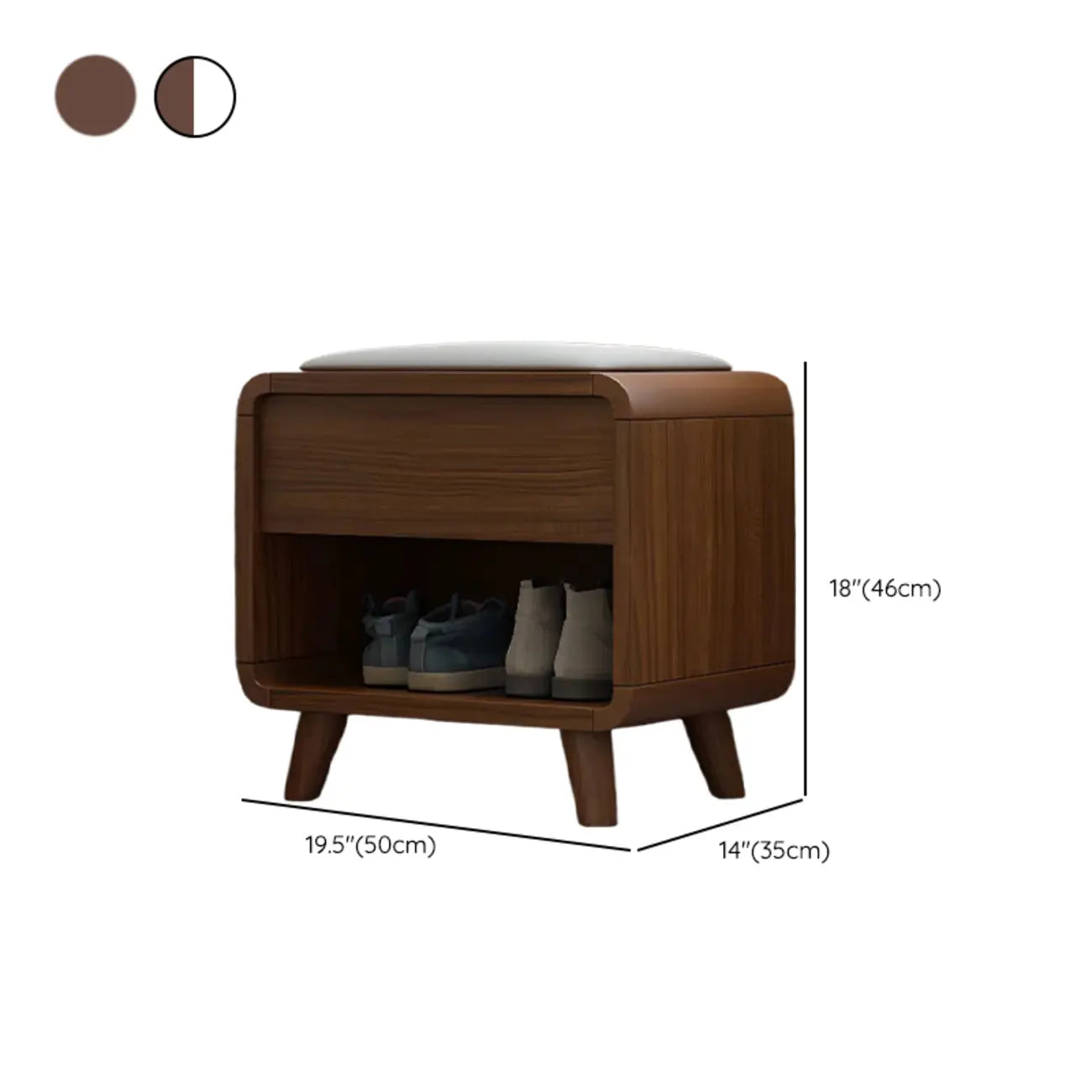 Armoire à chaussures d'entrée traditionnelle en noyer