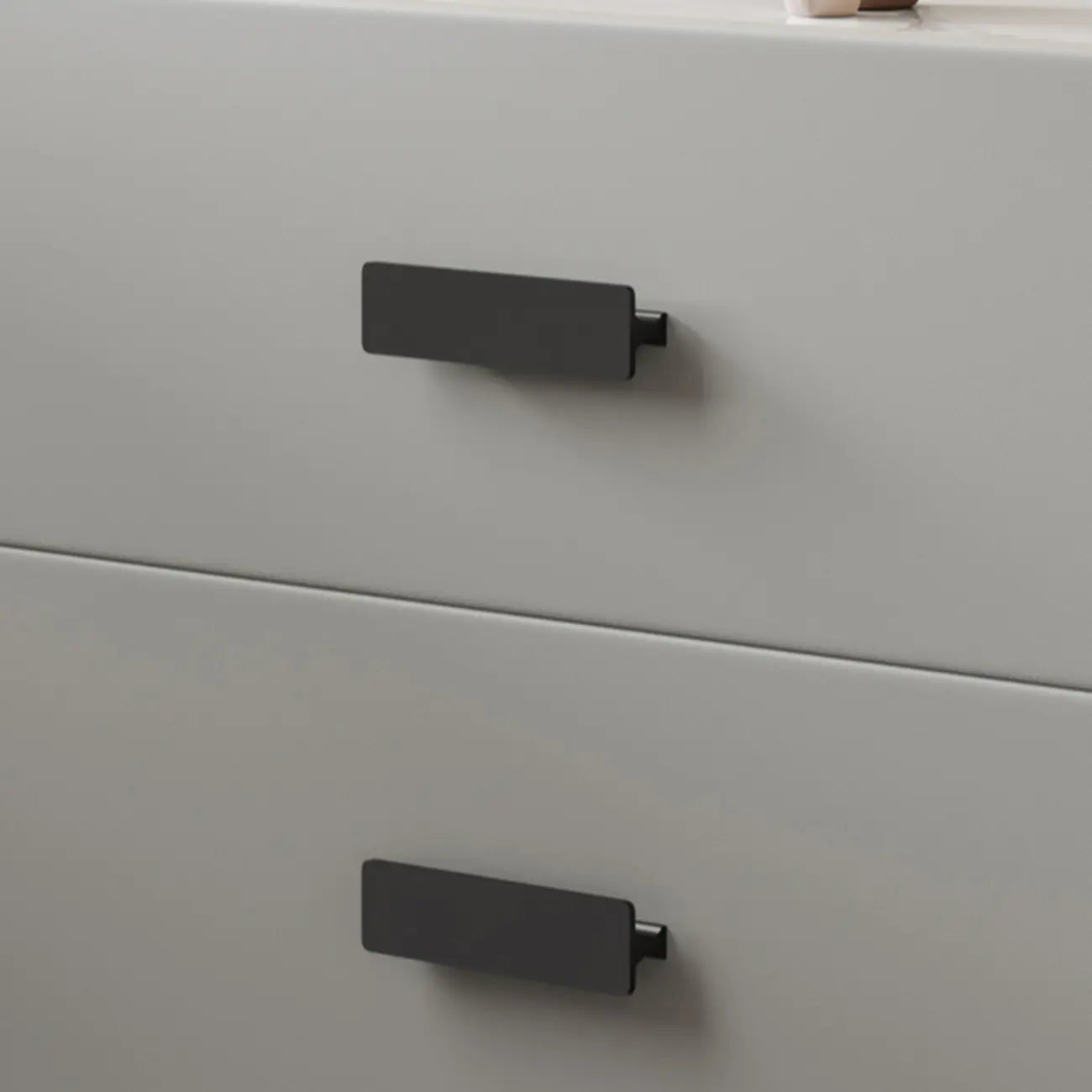 Table de chevet simple à deux tiroirs avec plateau en pierre frittée