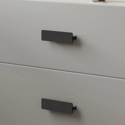 Table de chevet simple à deux tiroirs avec plateau en pierre frittée