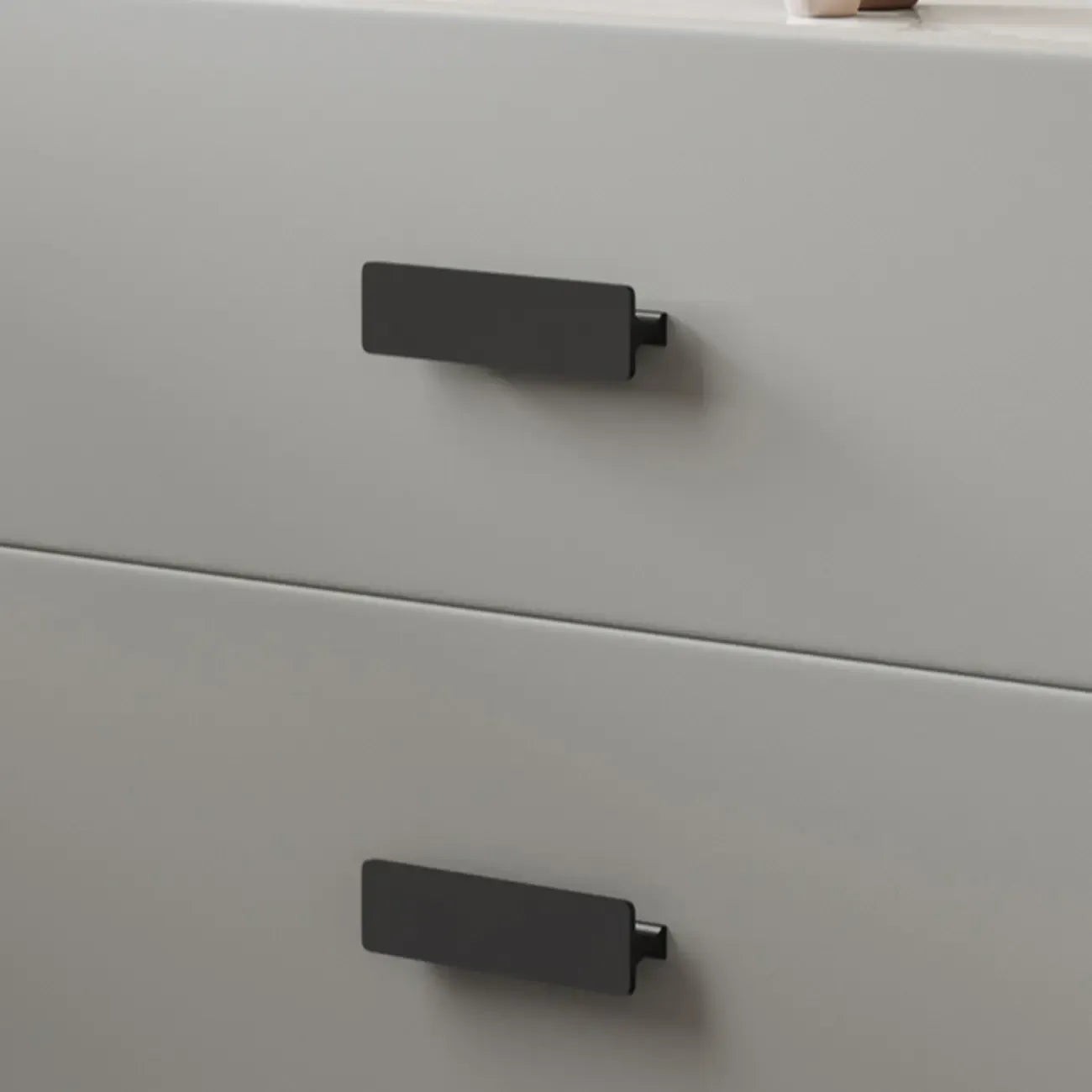 Table de chevet simple à deux tiroirs avec plateau en pierre frittée