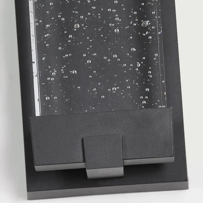 Applique murale extérieure en métal encre avec abat-jour en cristal