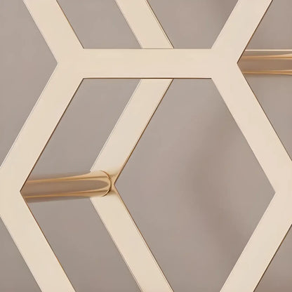 Porte-bouteilles hexagonal en métal autoportant, à poser sur une table.