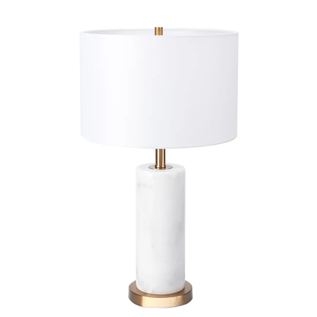 Lampe de table moderne en pierre avec abat-jour en tissu, compatible LED