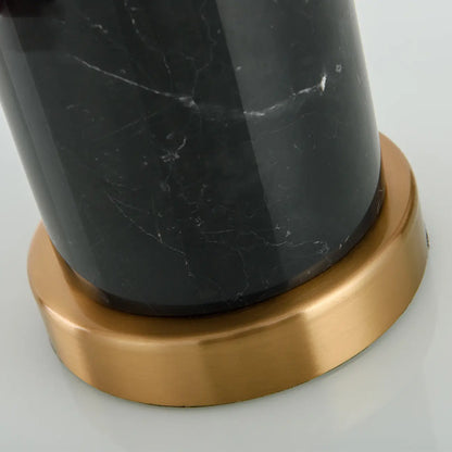 Lampe de table moderne en pierre avec abat-jour en tissu, compatible LED
