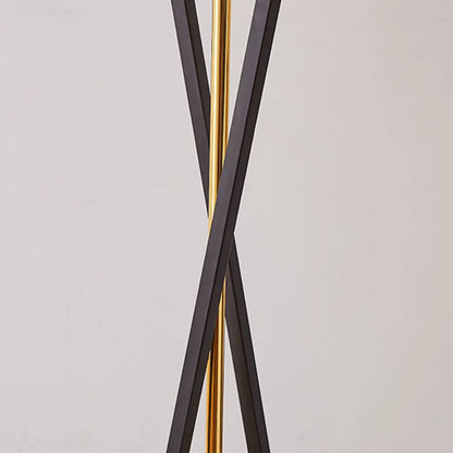 Lampadaire moderne en métal noir avec abat-jour cylindrique