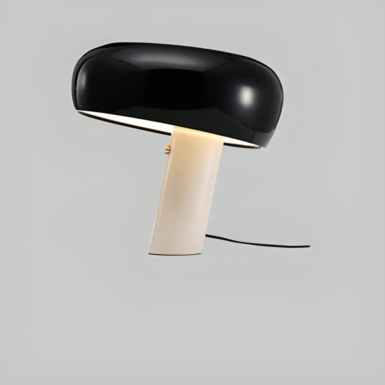 Lampe de table LED moderne géométrique en pierre et fer, noire