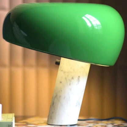 Lampe de table LED moderne géométrique en pierre et fer, noire