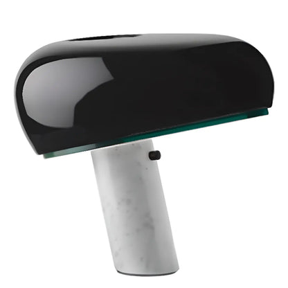 Lampe de table LED moderne géométrique en pierre et fer, noire