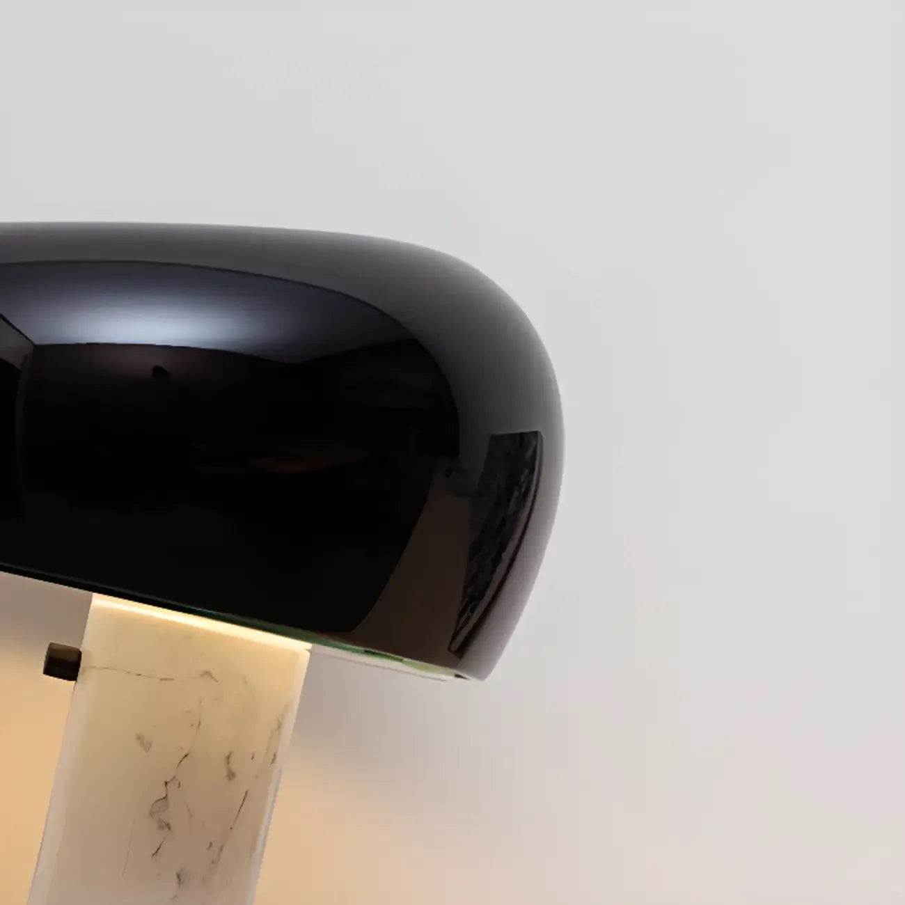 Lampe de table LED moderne géométrique en pierre et fer, noire