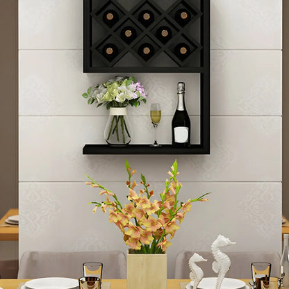 Casier à vin flottant en bois d'hévéa avec design empilable