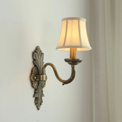 Applique murale candélabre en laiton beige vintage avec éclairage LED
