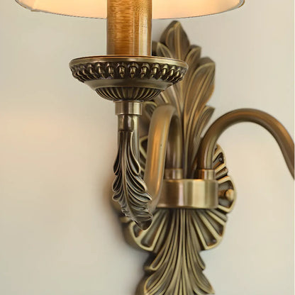 Applique murale candélabre en laiton beige vintage avec éclairage LED