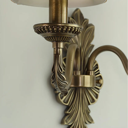 Applique murale candélabre en laiton beige vintage avec éclairage LED