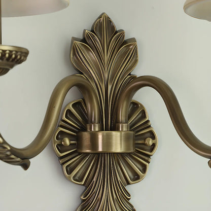 Applique murale candélabre en laiton beige vintage avec éclairage LED