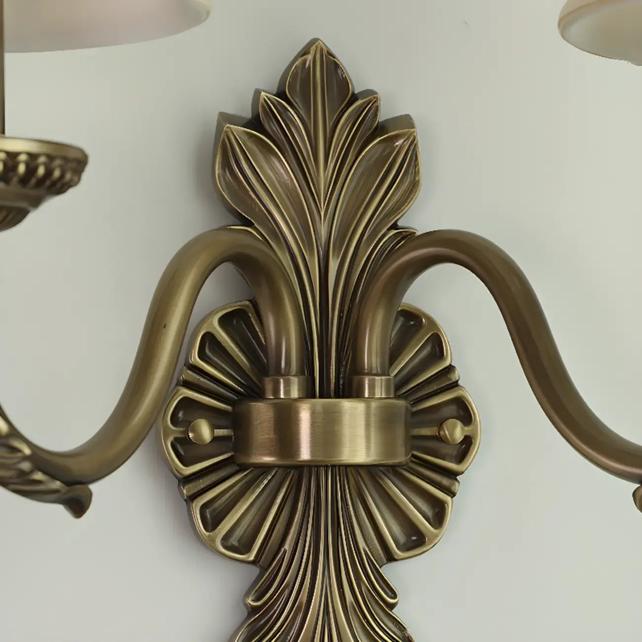 Applique murale candélabre en laiton beige vintage avec éclairage LED