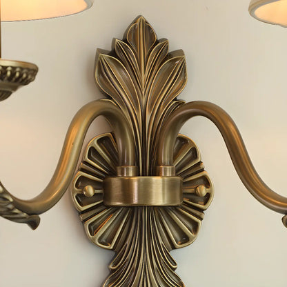 Applique murale candélabre en laiton beige vintage avec éclairage LED