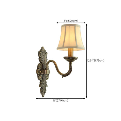 Applique murale candélabre en laiton beige vintage avec éclairage LED
