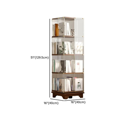 Étagère carrée Art Déco en bois, panneau de verre, commode pivotante