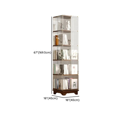 Étagère carrée Art Déco en bois, panneau de verre, commode pivotante