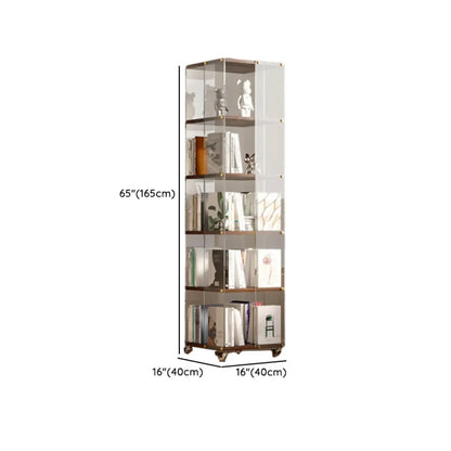 Étagère carrée Art Déco en bois, panneau de verre, commode pivotante