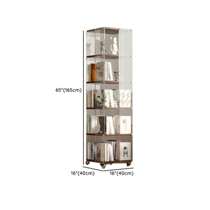 Étagère carrée Art Déco en bois, panneau de verre, commode pivotante