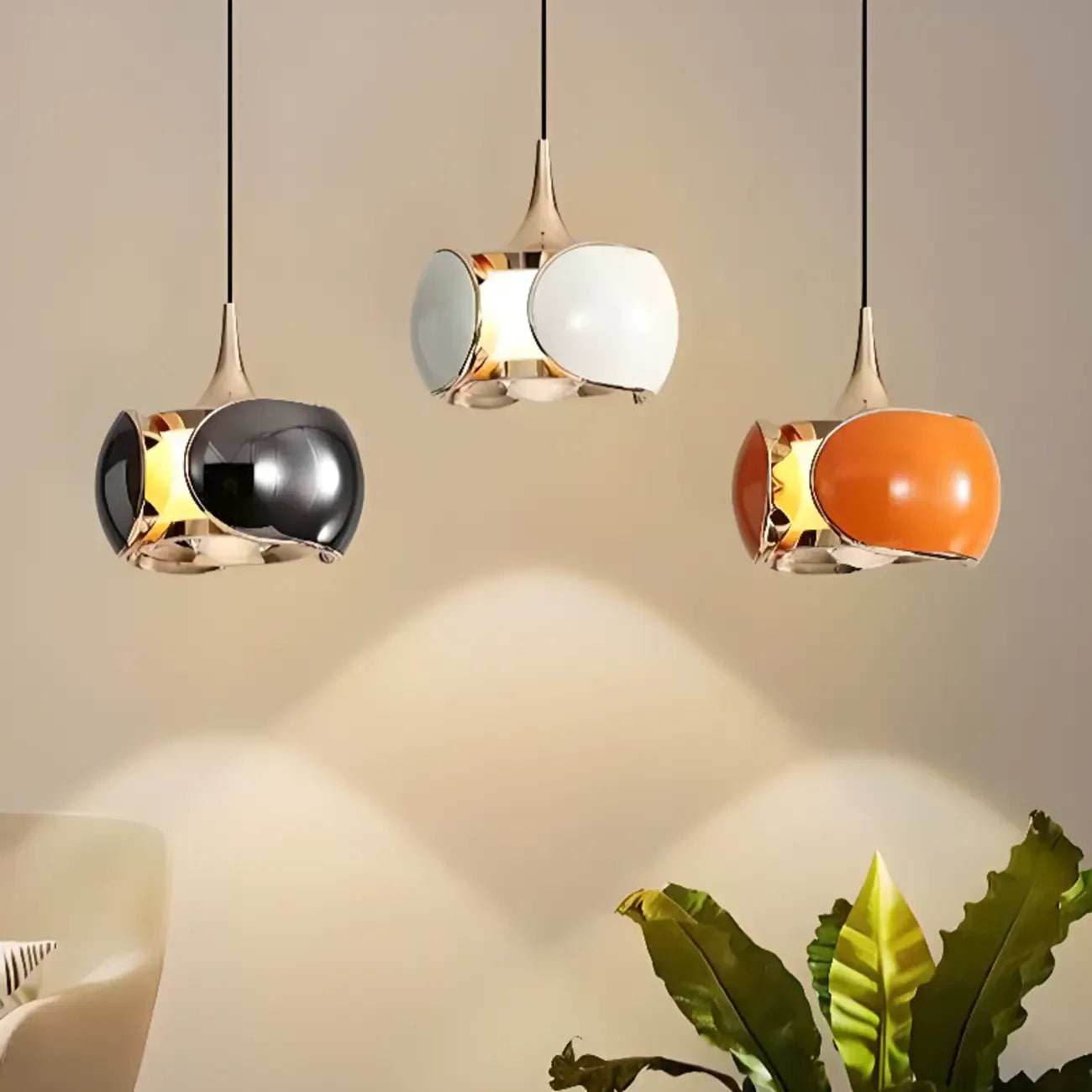 Suspension moderne en métal et verre, réglable, pour la cuisine