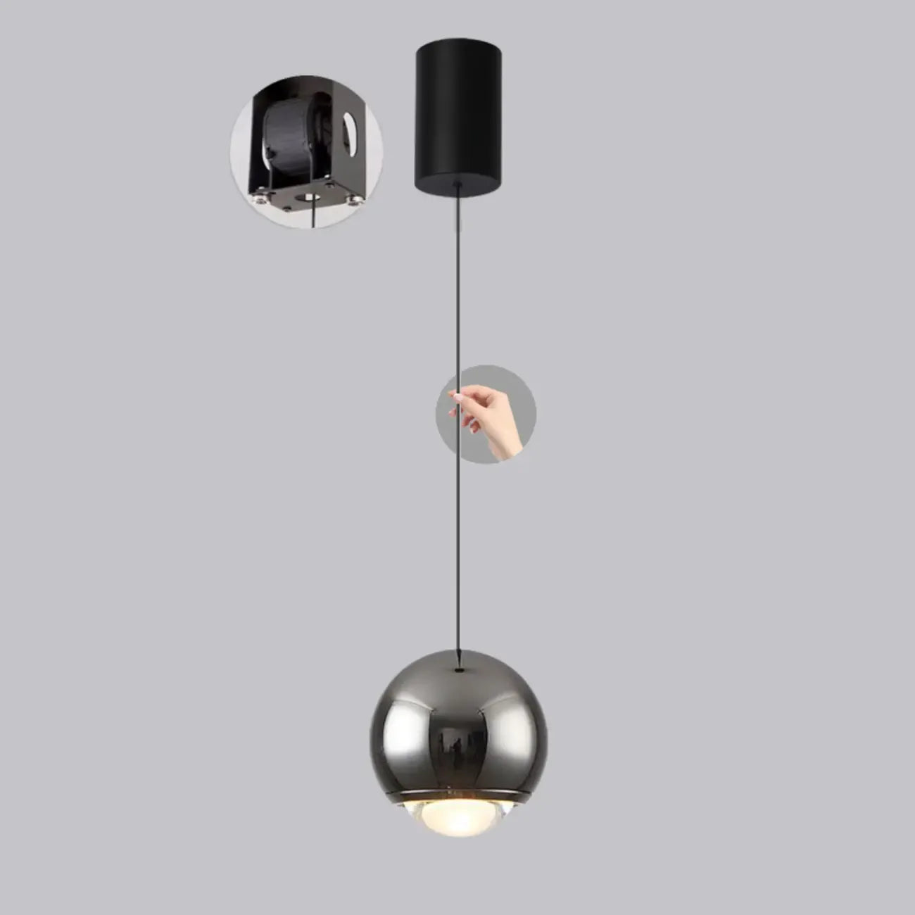 Suspension moderne en métal et verre, réglable, pour la cuisine