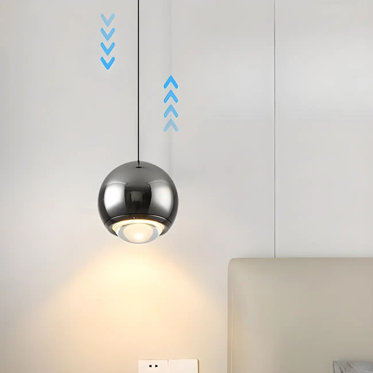 Suspension moderne en métal et verre, réglable, pour la cuisine