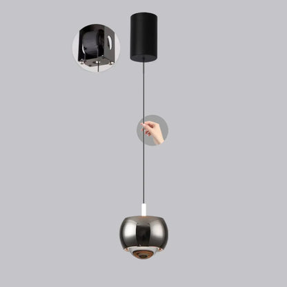 Suspension moderne en métal et verre, réglable, pour la cuisine