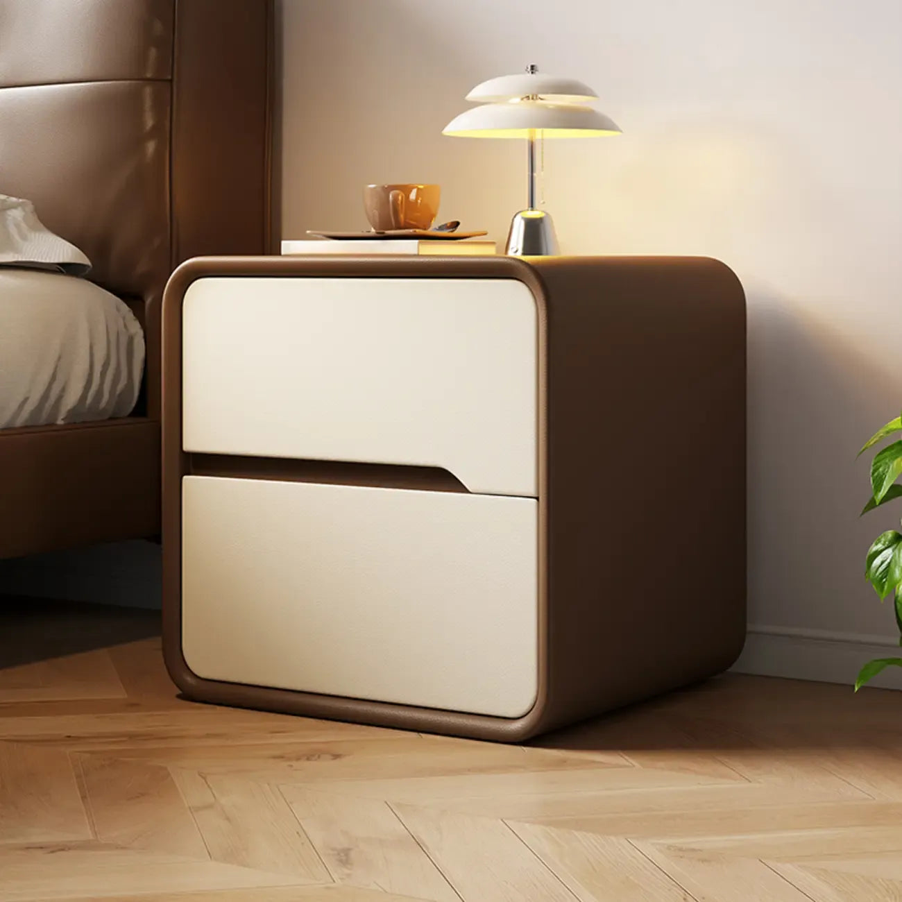 Table de chevet moderne avec tiroirs de rangement - Vert avocat