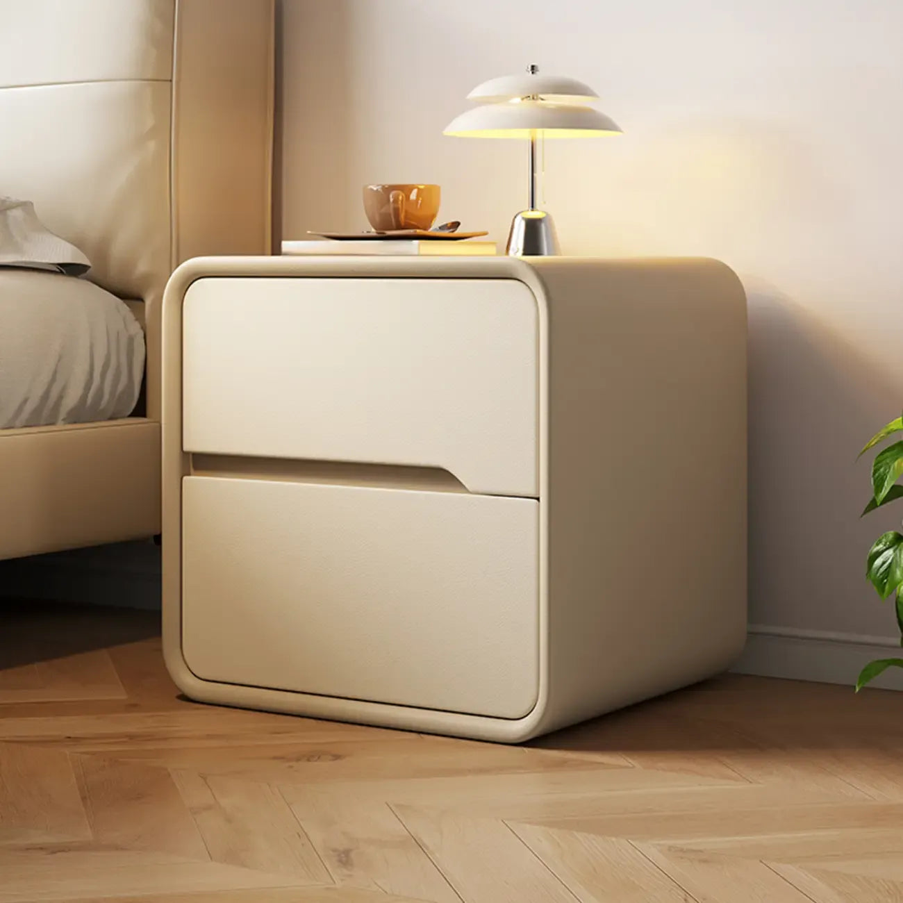 Table de chevet moderne avec tiroirs de rangement - Vert avocat