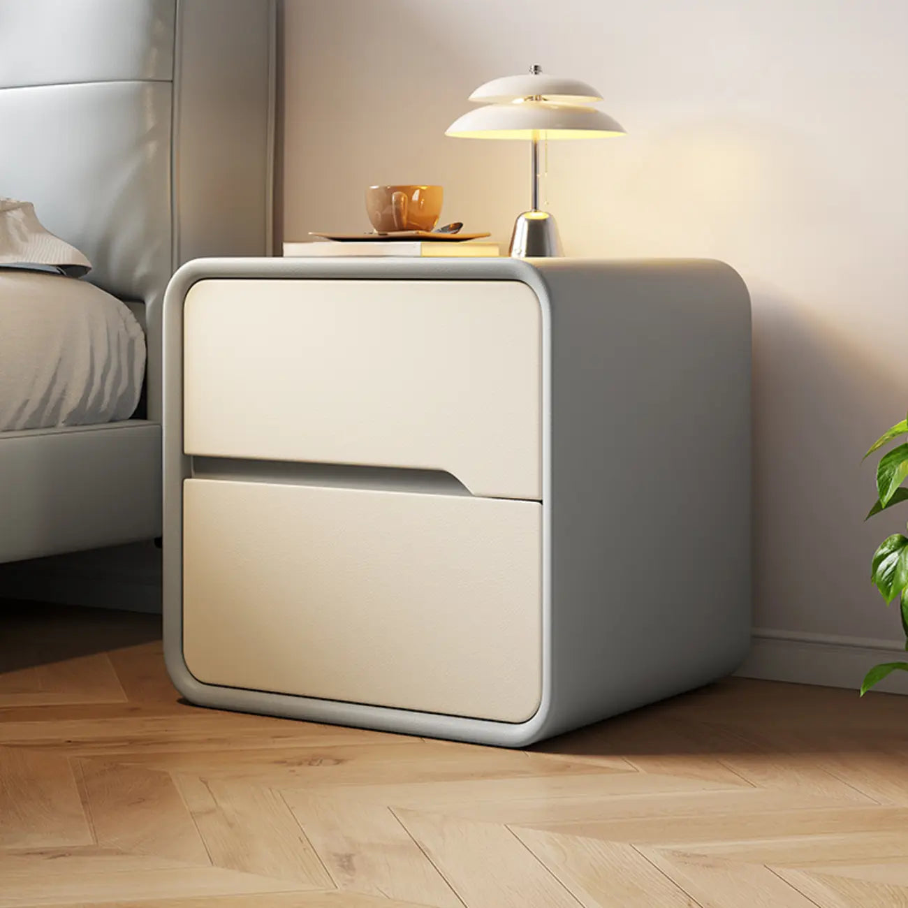 Table de chevet moderne avec tiroirs de rangement - Vert avocat