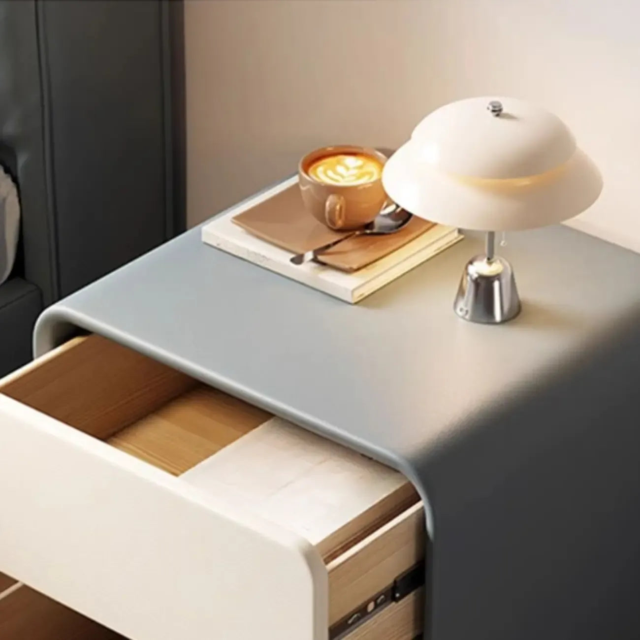 Table de chevet moderne avec tiroirs de rangement - Vert avocat