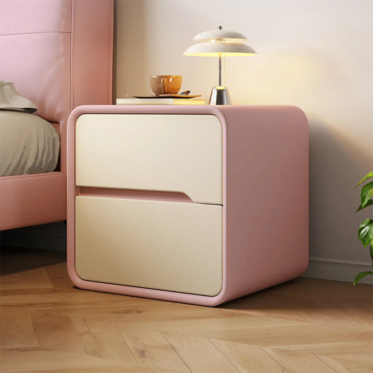 Table de chevet moderne avec tiroirs de rangement - Vert avocat