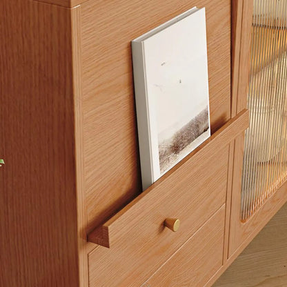 Buffet en bois d'hévéa finition naturelle avec tiroirs