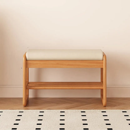 Banc à chaussures moderne noir capitonné avec étagères de rangement